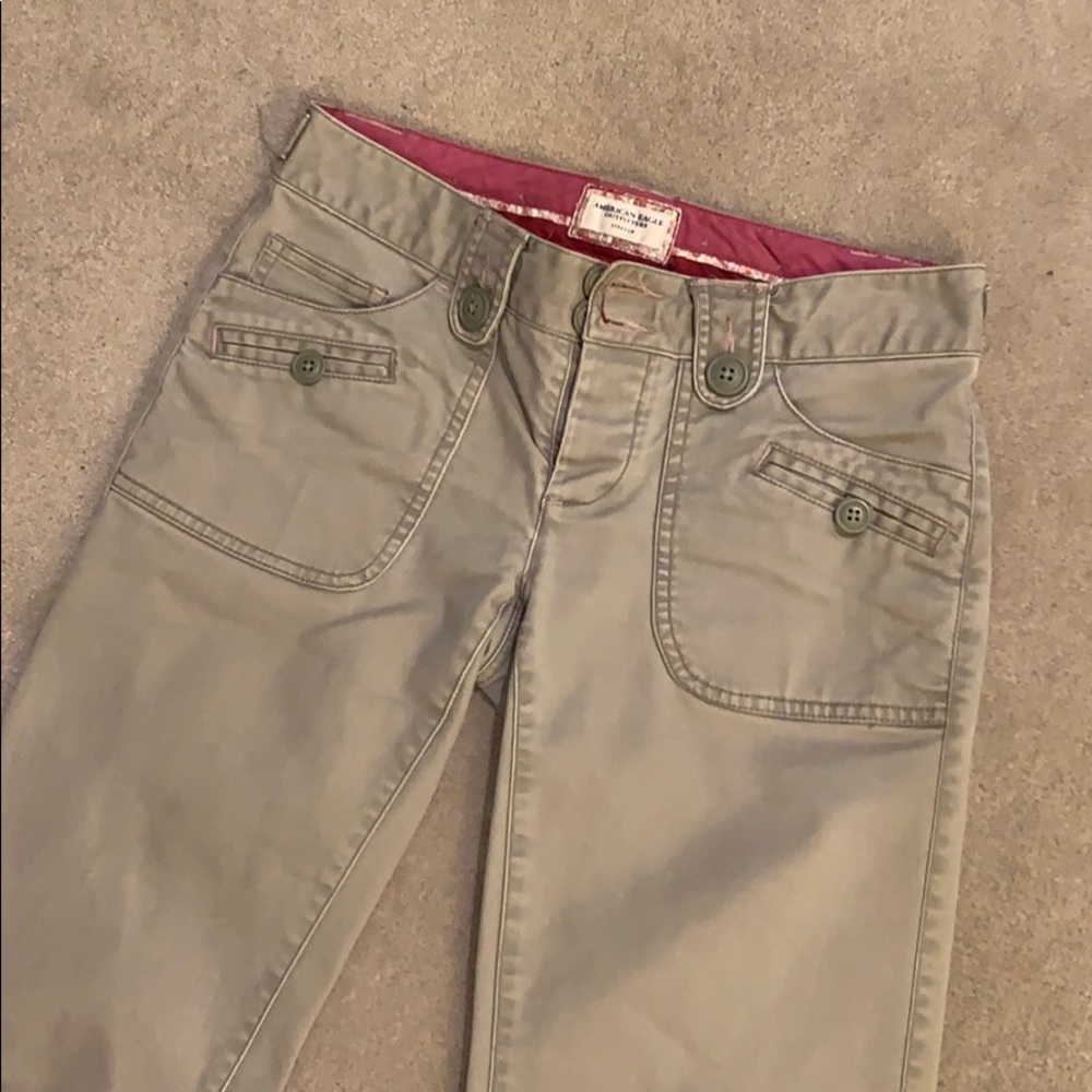 American eagle stretch green cargo pants